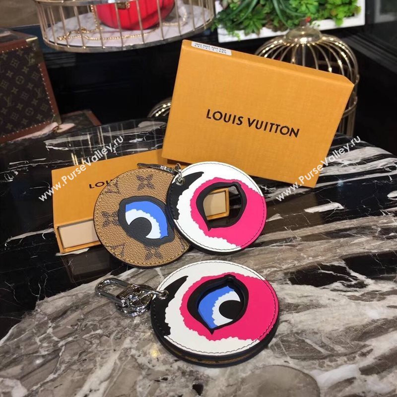 LV Louis Vuitton Monogram Kabuki Mask Bag Charm and Key Holder Pink MP1950 6764