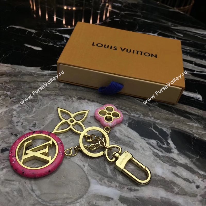 LV Louis Vuitton Malletage Blossom Bag Charm and Key Holder Pink M00002 6767
