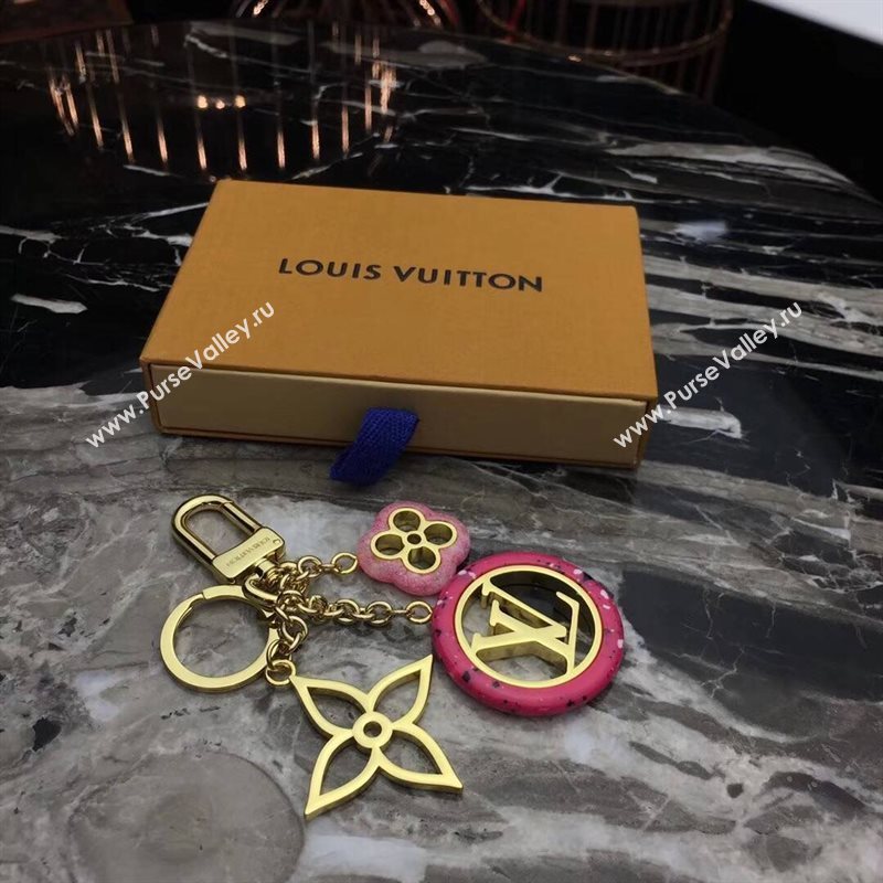 LV Louis Vuitton Malletage Blossom Bag Charm and Key Holder Pink M00002 6767