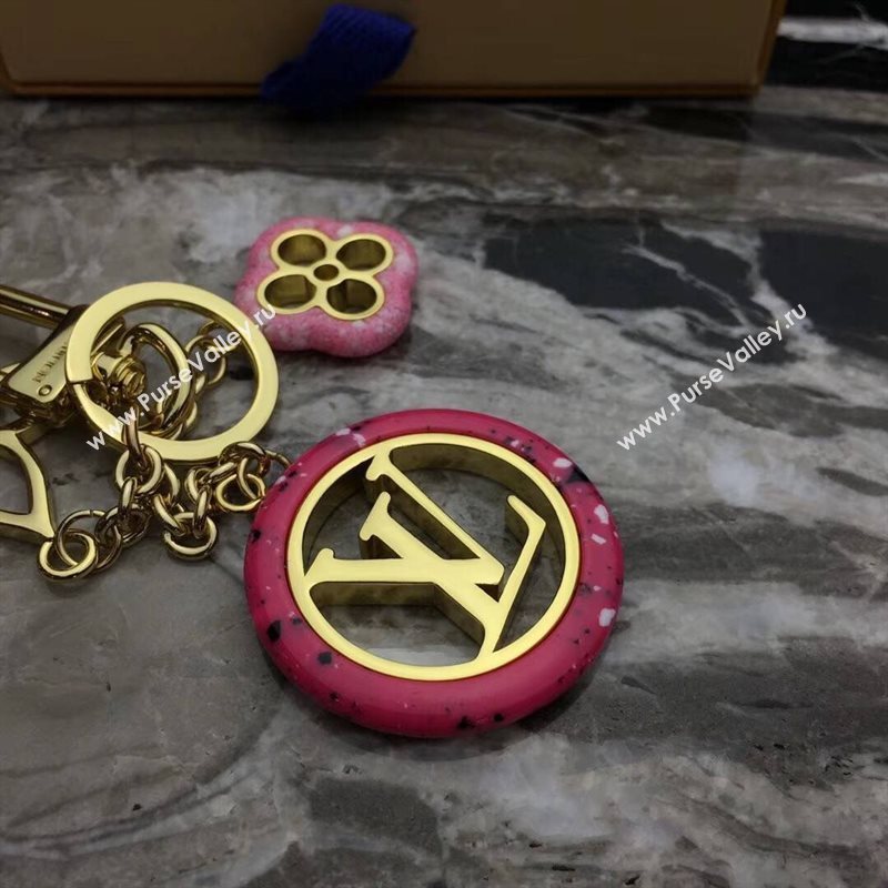 LV Louis Vuitton Malletage Blossom Bag Charm and Key Holder Pink M00002 6767