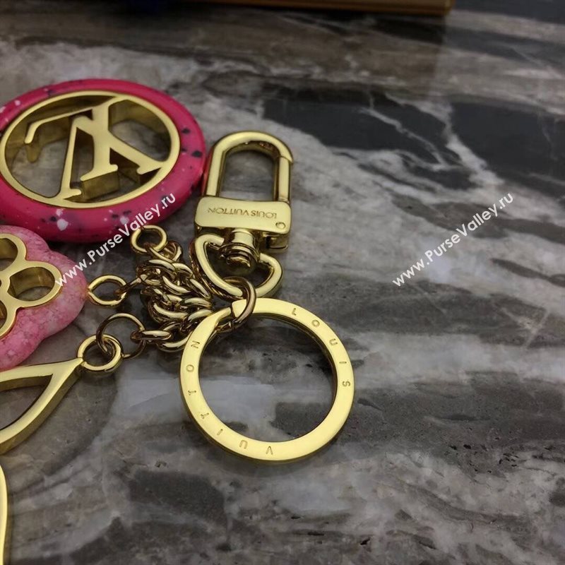LV Louis Vuitton Malletage Blossom Bag Charm and Key Holder Pink M00002 6767