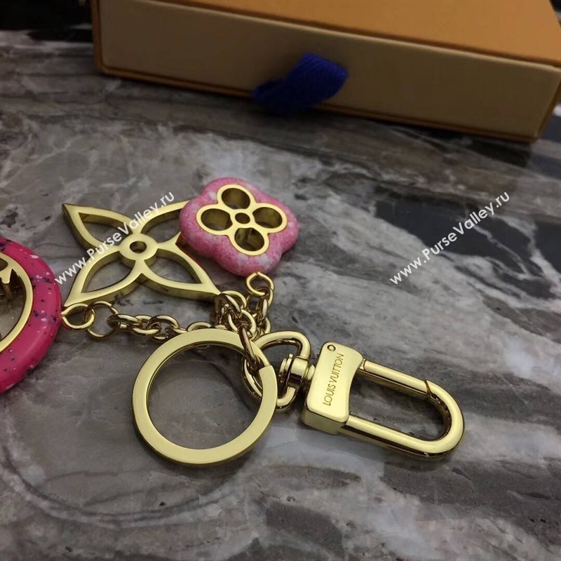 LV Louis Vuitton Malletage Blossom Bag Charm and Key Holder Pink M00002 6767