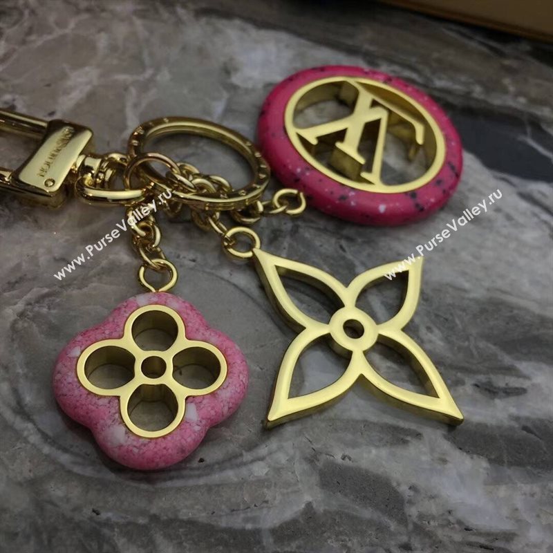 LV Louis Vuitton Malletage Blossom Bag Charm and Key Holder Pink M00002 6767