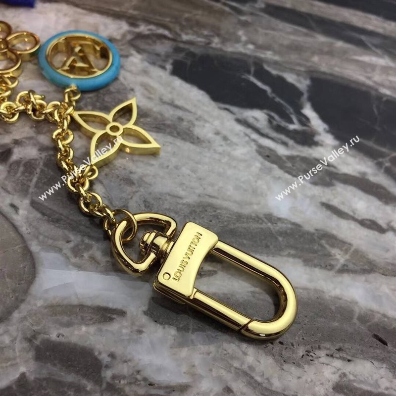 LV Louis Vuitton Colorline Chain Bag Charm and Key Holder Blue M64526 6768