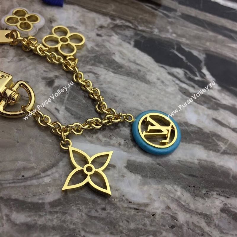 LV Louis Vuitton Colorline Chain Bag Charm and Key Holder Blue M64526 6768