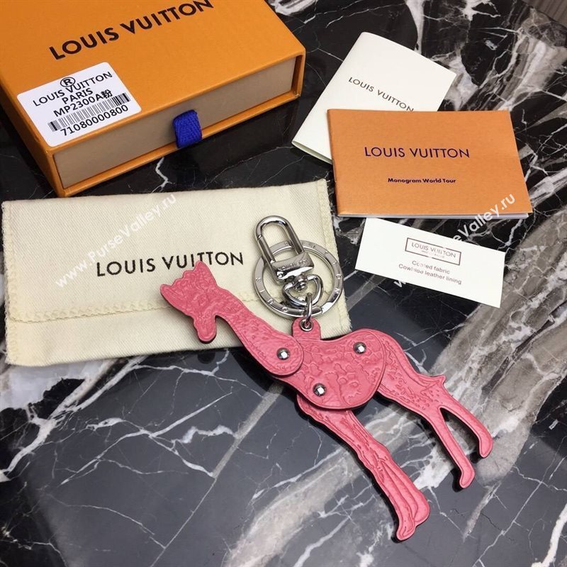 LV Louis Vuitton Animal Bag Charm and Key Holder Pink MP2300 6769