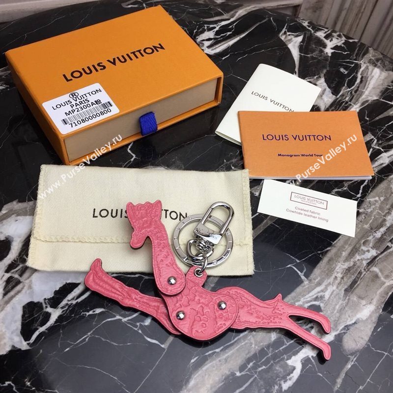 LV Louis Vuitton Animal Bag Charm and Key Holder Pink MP2300 6769