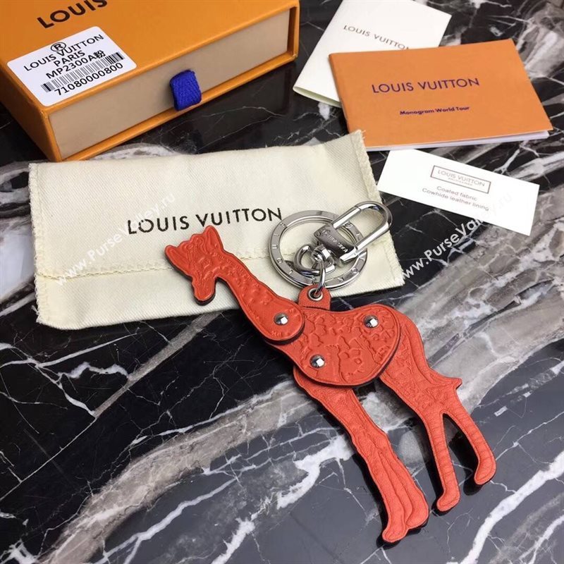 LV Louis Vuitton Animal Bag Charm and Key Holder Orange MP2300 6770