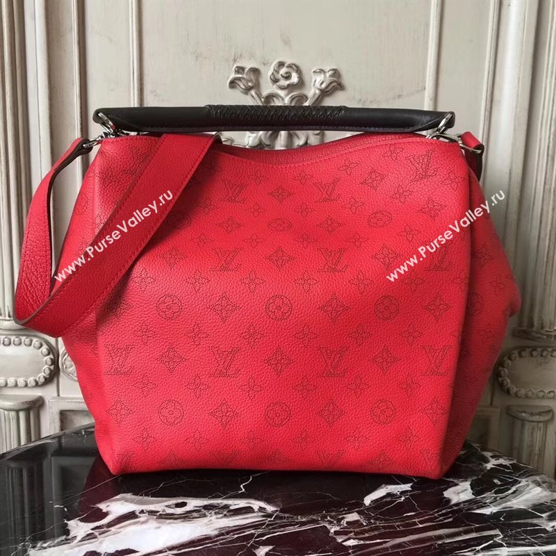 M50031 LV Louis Vuitton Babylone Handbag Monogram Real Leather Hobo Bag Red 6776