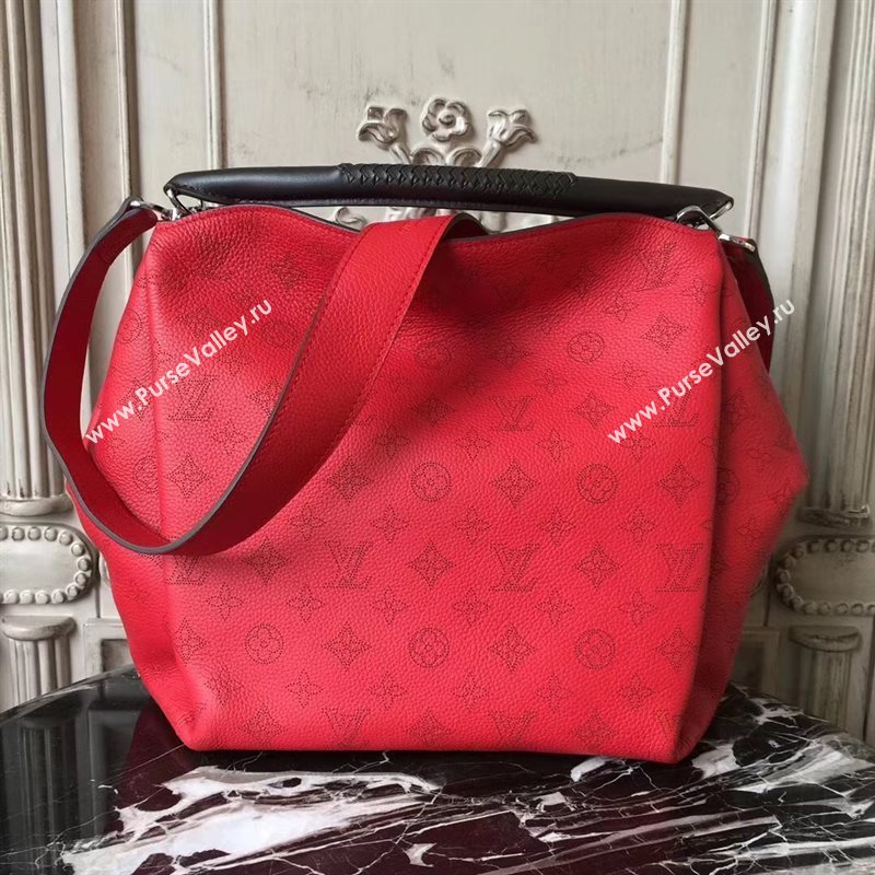 M50031 LV Louis Vuitton Babylone Handbag Monogram Real Leather Hobo Bag Red 6776