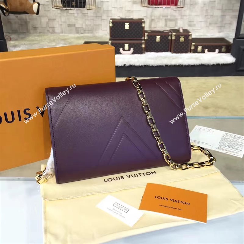 M54230 LV Louis Vuitton Chain Louise Handbag Real Leather Shoulder Bag Wine 6780