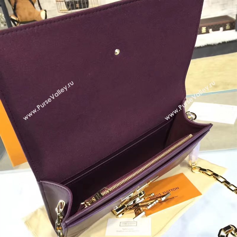 M54230 LV Louis Vuitton Chain Louise Handbag Real Leather Shoulder Bag Wine 6780