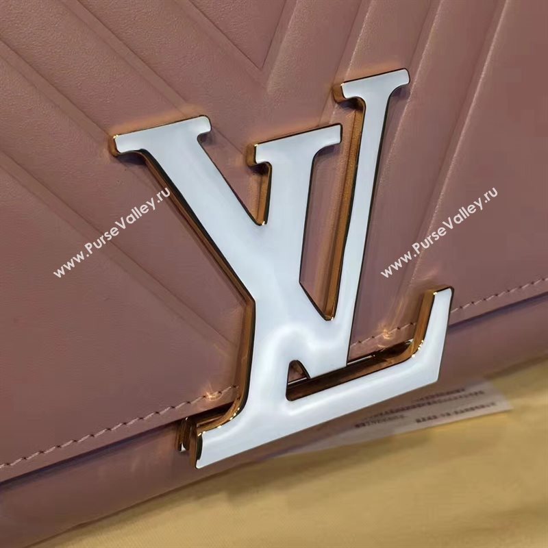 M54230 LV Louis Vuitton Chain Louise Handbag Real Leather Shoulder Bag Nude 6781