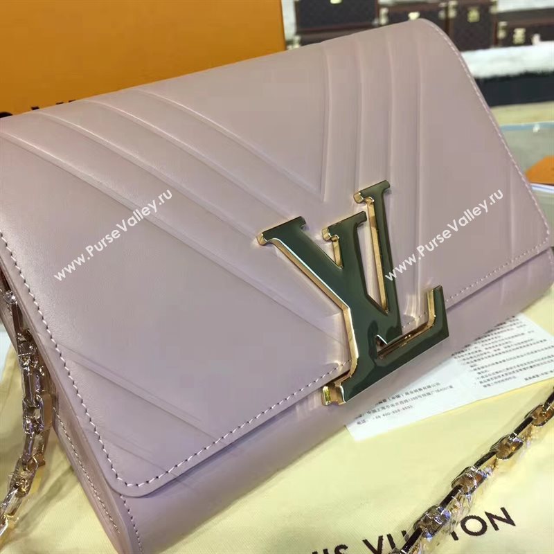 M54230 LV Louis Vuitton Chain Louise Handbag Real Leather Shoulder Bag Nude 6781