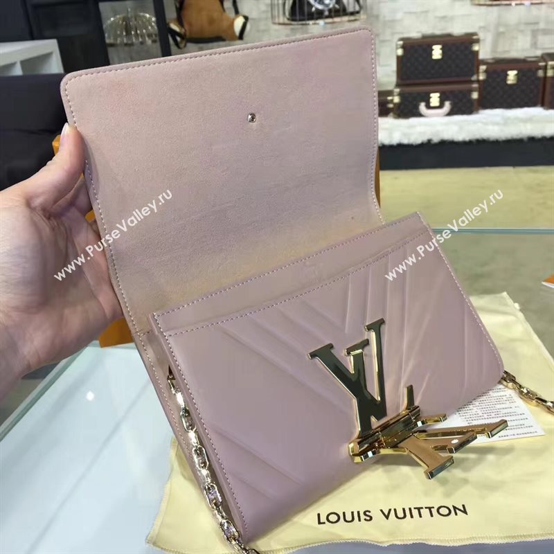 M54230 LV Louis Vuitton Chain Louise Handbag Real Leather Shoulder Bag Nude 6781