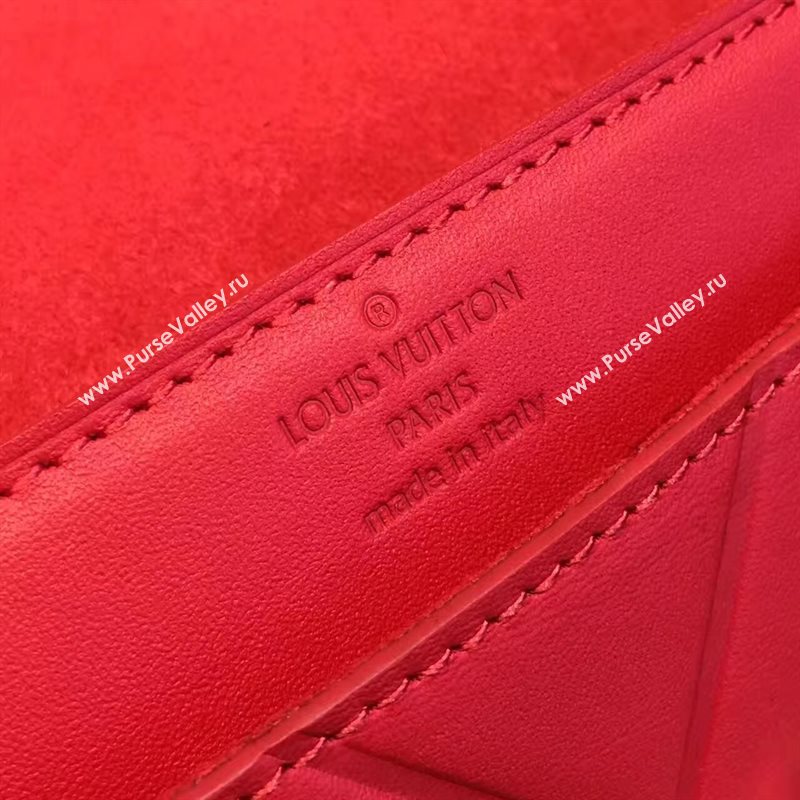 LV Louis Vuitton Chain Louise Handbag Real Leather Shoulder Bag Red M54113 6782