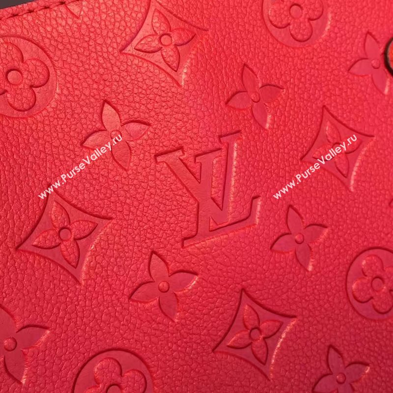 LV Louis Vuitton Montaigne Handbag Monogram Real Leather Tote Bag Red M41194 6784