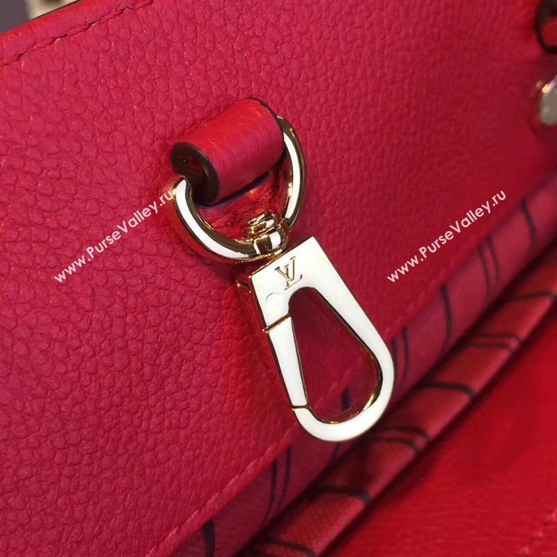 LV Louis Vuitton Montaigne Handbag Monogram Real Leather Tote Bag Red M41194 6784