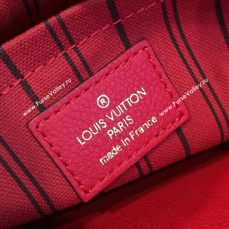 LV Louis Vuitton Montaigne Handbag Monogram Real Leather Tote Bag Red M41194 6784
