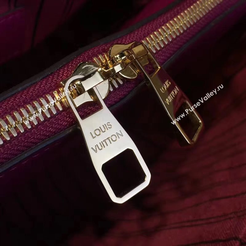 LV Louis Vuitton Montaigne Handbag Monogram Real Leather Tote Bag Purple M41048 6785