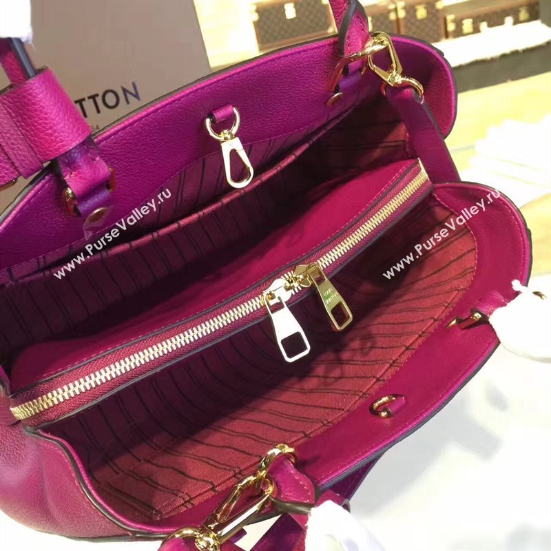 LV Louis Vuitton Montaigne Handbag Monogram Real Leather Tote Bag Purple M41048 6785