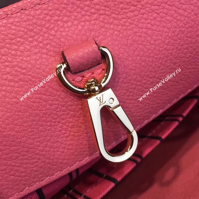 LV Louis Vuitton Montaigne Handbag Monogram Real Leather Tote Bag Pink M41048 6786