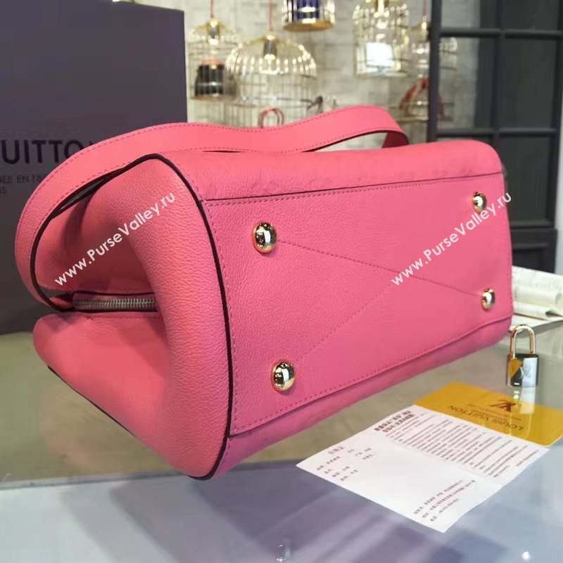 LV Louis Vuitton Montaigne Handbag Monogram Real Leather Tote Bag Pink M41048 6786