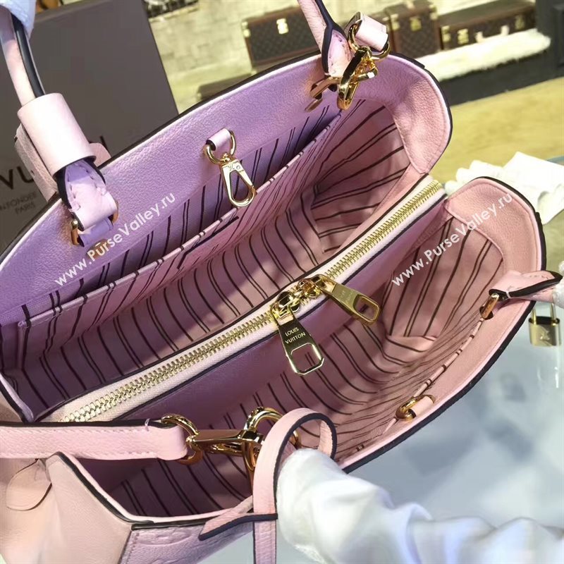 LV Louis Vuitton Montaigne Handbag Monogram Real Leather Tote Bag Light Pink M41048 6787