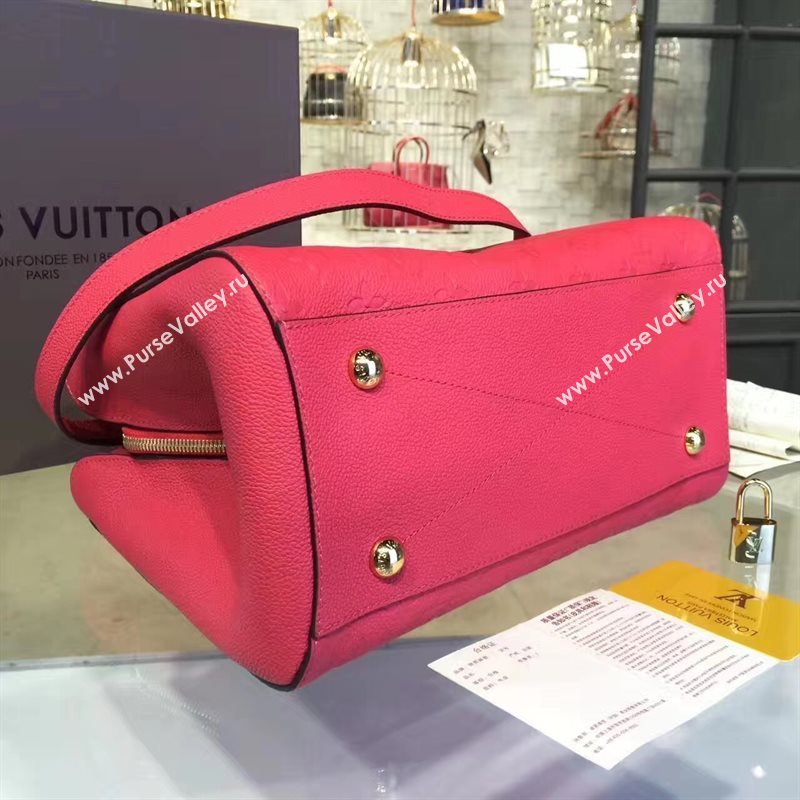 LV Louis Vuitton Montaigne Handbag Monogram Real Leather Tote Bag Rose M41048 6788