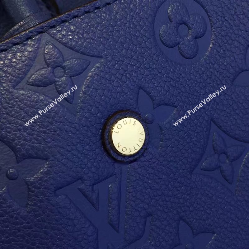 LV Louis Vuitton Montaigne Handbag Monogram Real Leather Tote Bag Blue M41048 6789