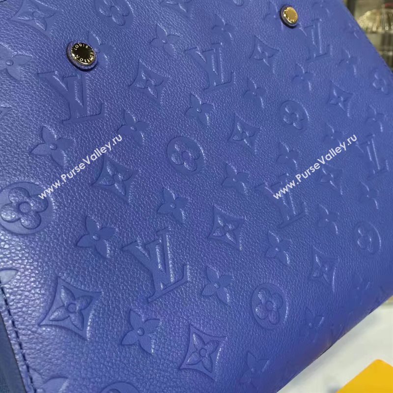 LV Louis Vuitton Montaigne Handbag Monogram Real Leather Tote Bag Blue M41048 6789