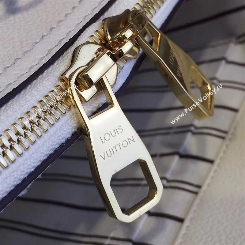 LV Louis Vuitton Montaigne Handbag Monogram Real Leather Tote Bag White M44061 6790