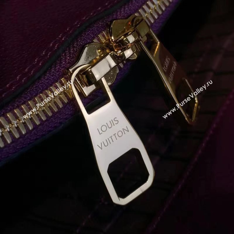 LV Louis Vuitton Montaigne Handbag Monogram Real Leather Tote Bag Violet M41048 6792