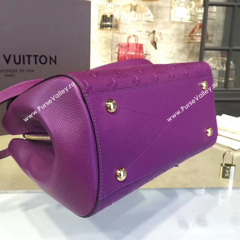 LV Louis Vuitton Montaigne Handbag Monogram Real Leather Tote Bag Violet M41048 6792
