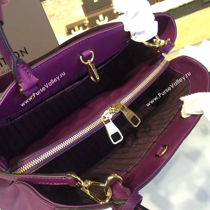 LV Louis Vuitton Montaigne Handbag Monogram Real Leather Tote Bag Violet M41048 6792