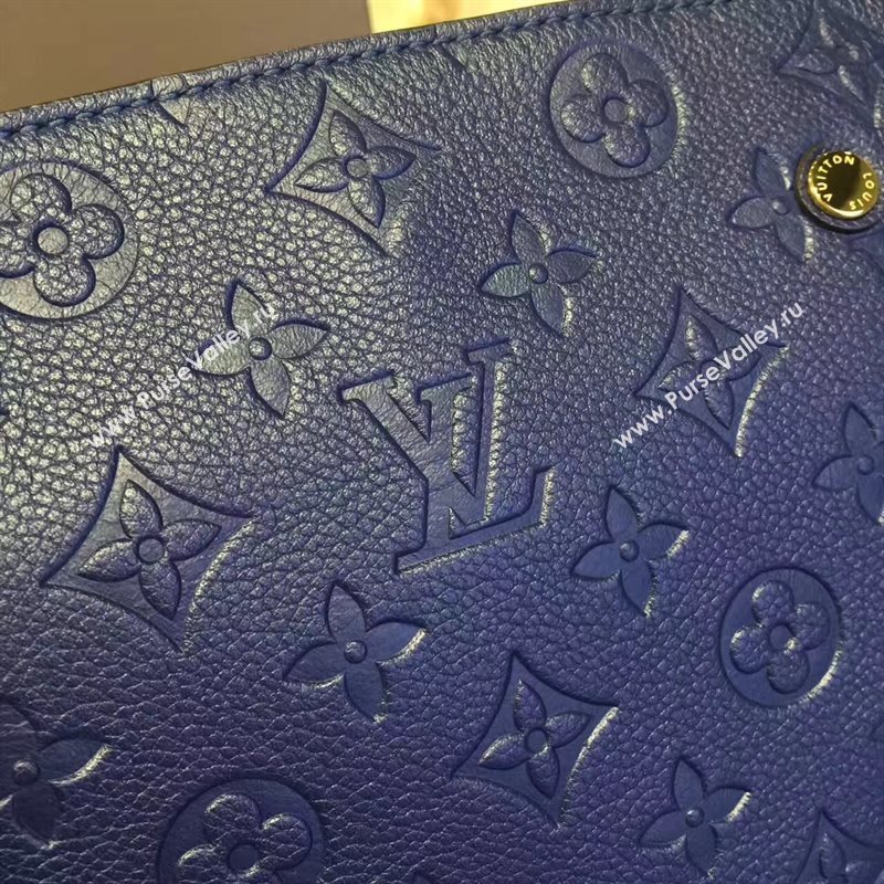 LV Louis Vuitton Montaigne Handbag Monogram Leather Tote Bag Dark Blue M41048 6793