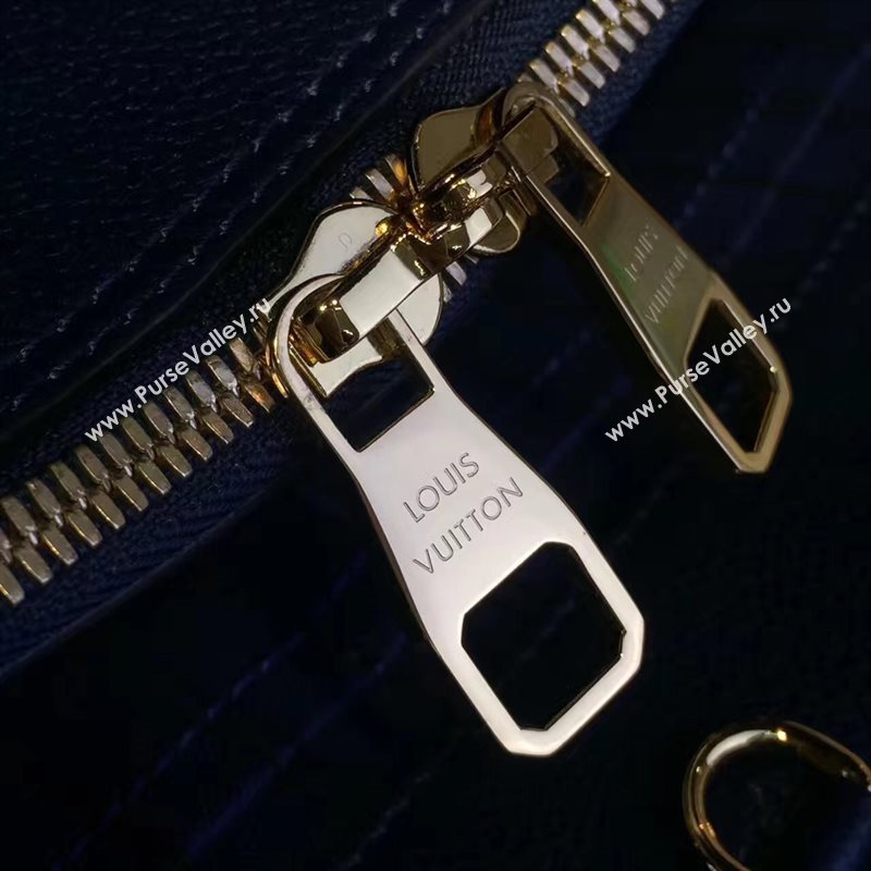 LV Louis Vuitton Montaigne Handbag Monogram Leather Tote Bag Dark Blue M41048 6793