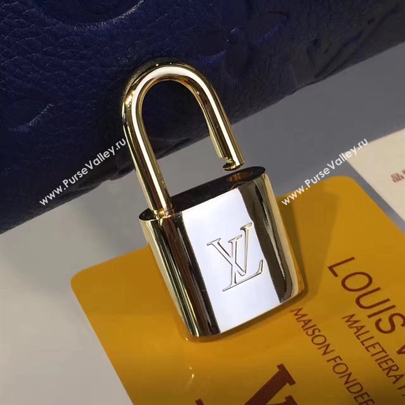 LV Louis Vuitton Montaigne Handbag Monogram Leather Tote Bag Dark Blue M41048 6793