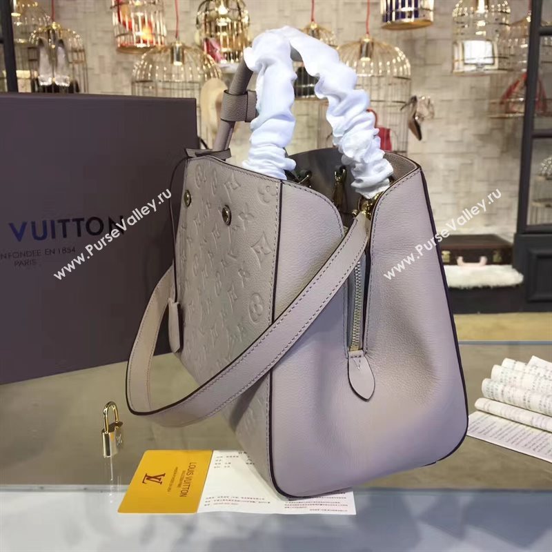 LV Louis Vuitton Montaigne Handbag Monogram Leather Tote Bag Beige M44061 6794