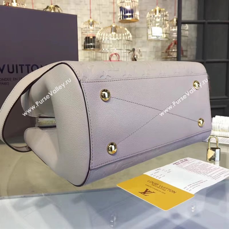 LV Louis Vuitton Montaigne Handbag Monogram Leather Tote Bag Beige M44061 6794