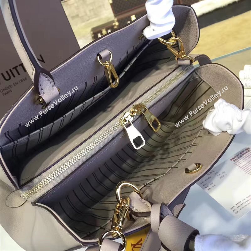 LV Louis Vuitton Montaigne Handbag Monogram Leather Tote Bag Beige M44061 6794