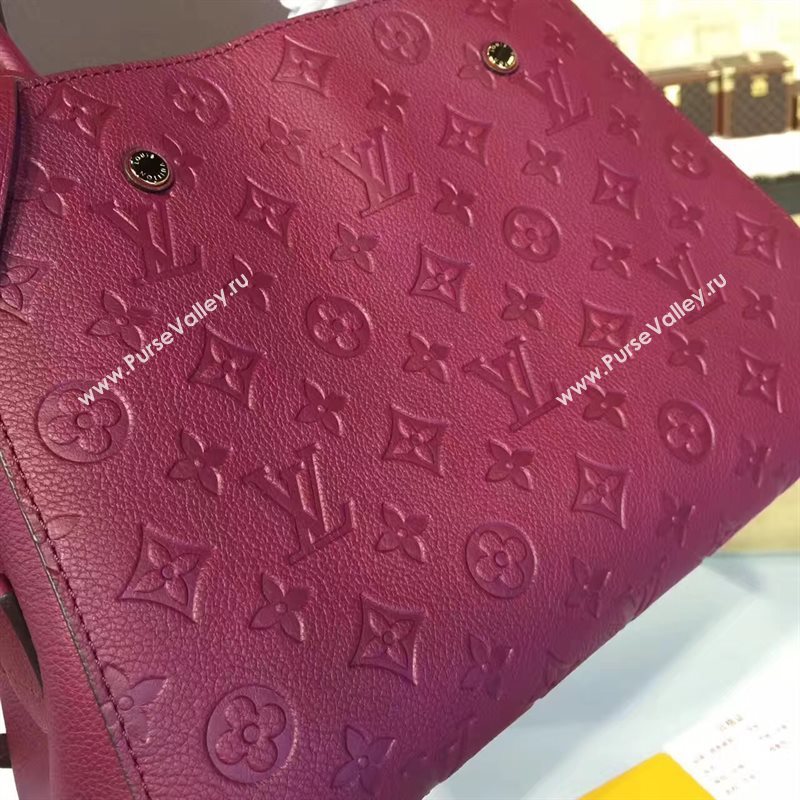 LV Louis Vuitton Montaigne Handbag Monogram Leather Tote Bag Maroon M43258 6796