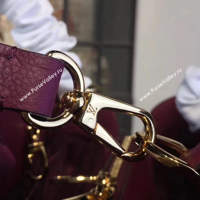 LV Louis Vuitton Montaigne Handbag Monogram Leather Tote Bag Maroon M43258 6796