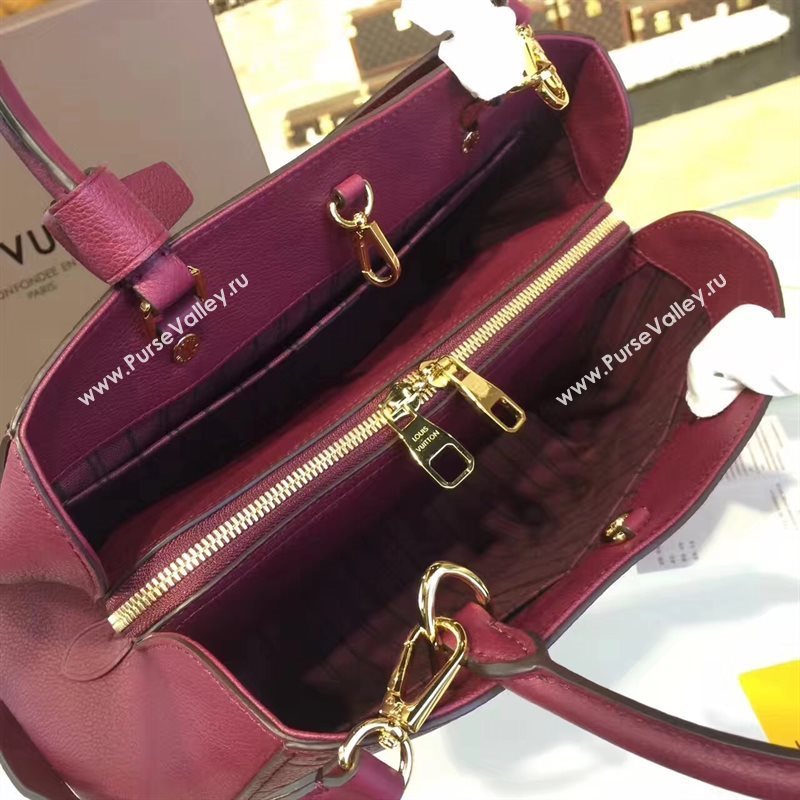 LV Louis Vuitton Montaigne Handbag Monogram Leather Tote Bag Maroon M43258 6796