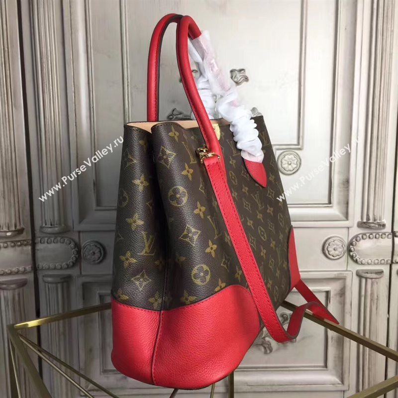 LV Louis Vuitton Flandrin Tote Handbag Monogram Leather Bag Red M41596 6798