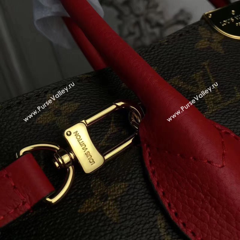 LV Louis Vuitton Flandrin Tote Handbag Monogram Leather Bag Red M41596 6798