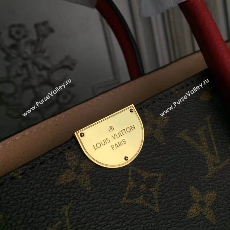 LV Louis Vuitton Flandrin Tote Handbag Monogram Leather Bag Red M41596 6798