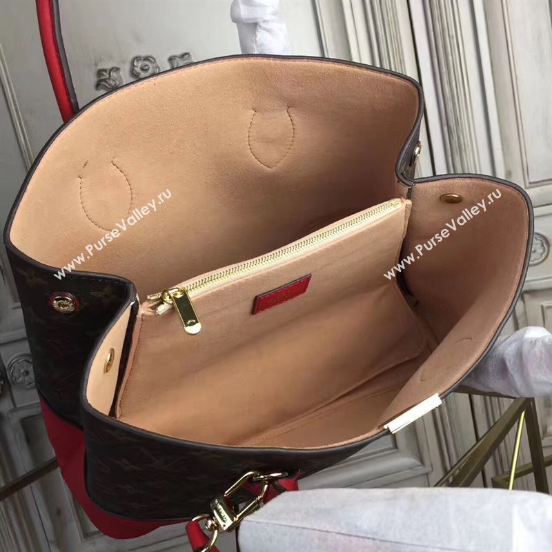 LV Louis Vuitton Flandrin Tote Handbag Monogram Leather Bag Red M41596 6798