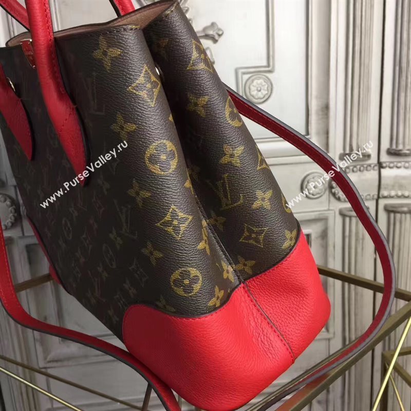 LV Louis Vuitton Flandrin Tote Handbag Monogram Leather Bag Red M41596 6798