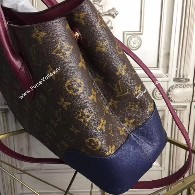 LV Louis Vuitton Flandrin Tote Handbag Monogram Leather Bag Navy M41595 6799